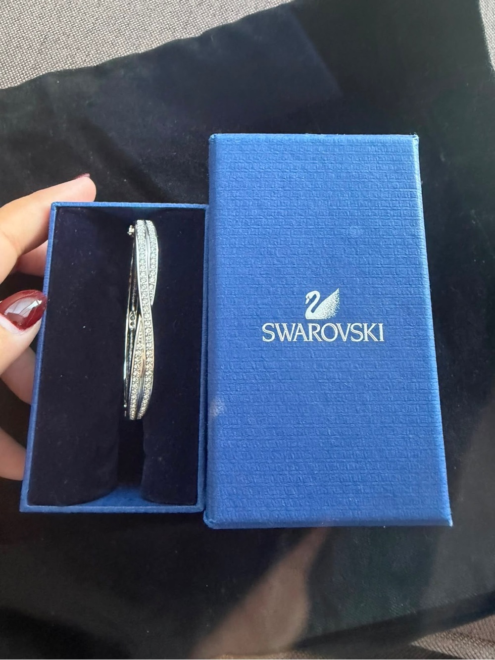 Swarovski Silver-Tone Crystal Bangle Bracelet - Picture 13 of 14